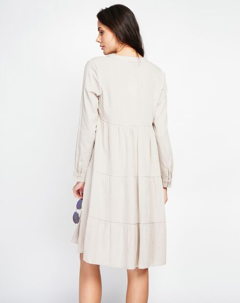 Beige jurk van linnenmix Soline