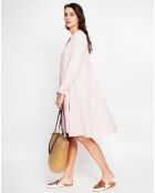 Robe en Lin mélangé Soline rose poudre