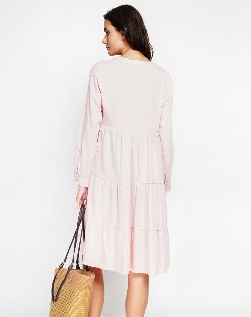 Robe en Lin mélangé Soline rose poudre