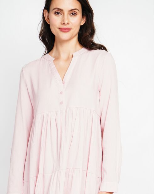 Robe en Lin mélangé Soline rose poudre
