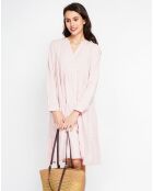 Robe en Lin mélangé Soline rose poudre