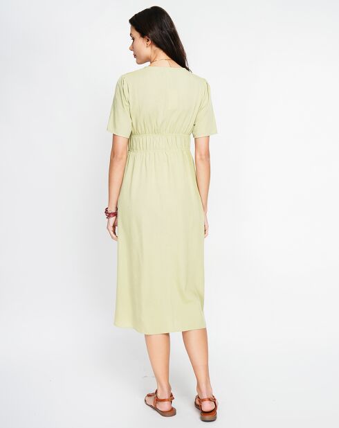 Robe en Lin mélangé Lana vert anis