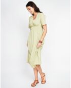 Robe en Lin mélangé Lana vert anis