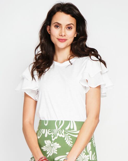 Witte top van linnenmix Louise