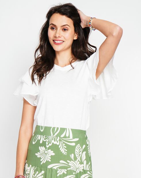 Witte top van linnenmix Louise