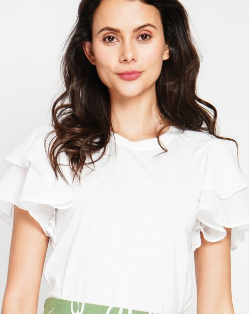 Witte top van linnenmix Louise