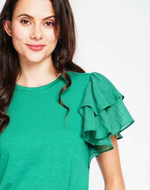 Louise emeraude top van linnenmix