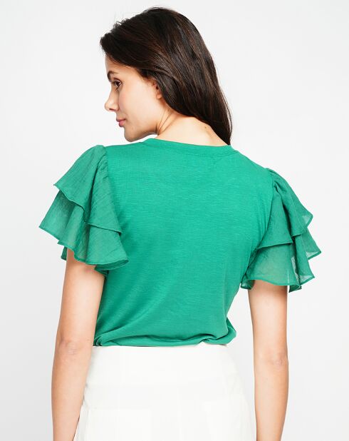 Louise emeraude top van linnenmix