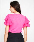 Top en Lin mélangé Louise fushia