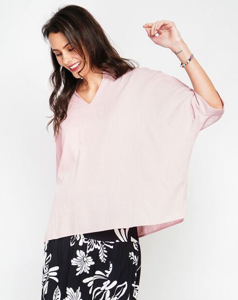 Top en Lin mélangé Stella rose poudre