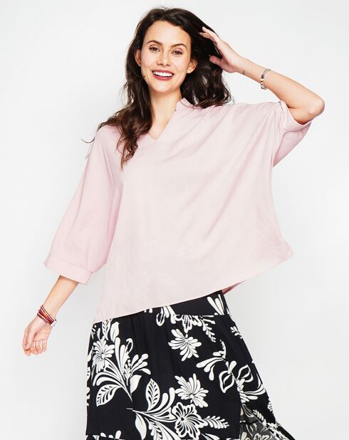 Top en Lin mélangé Stella rose poudre