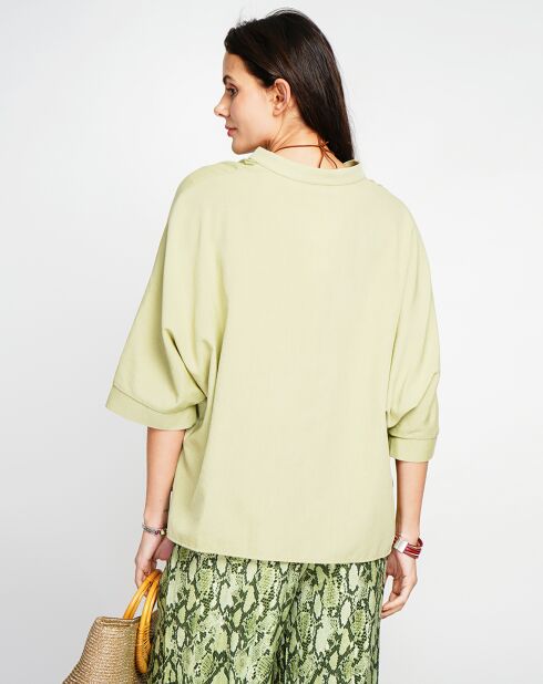 Top en Lin mélangé Stella vert anis