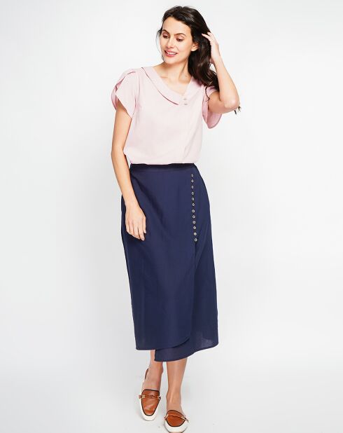 Top en Lin mélangé Nina rose poudre