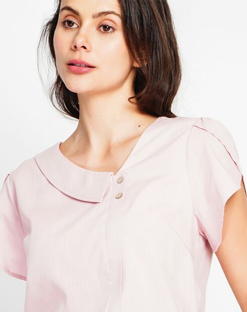 Top en Lin mélangé Nina rose poudre