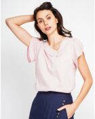 Top en Lin mélangé Nina rose poudre