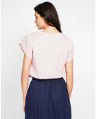Top en Lin mélangé Nina rose poudre
