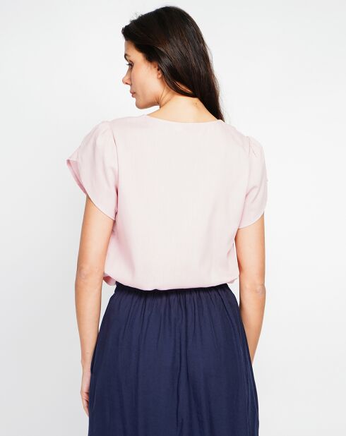 Top en Lin mélangé Nina rose poudre
