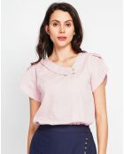 Top en Lin mélangé Nina rose poudre