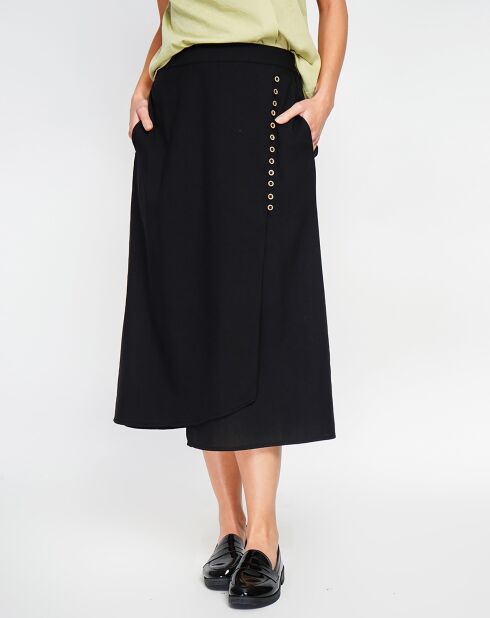 Schwarzer Salome Rock aus Leinenmischung