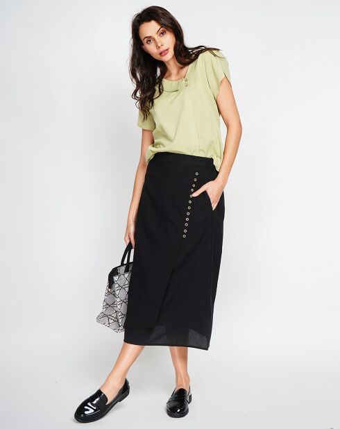 Schwarzer Salome Rock aus Leinenmischung