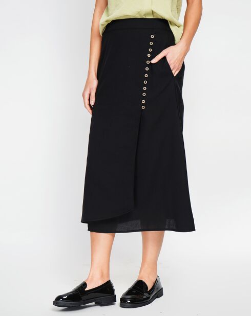 Schwarzer Salome Rock aus Leinenmischung