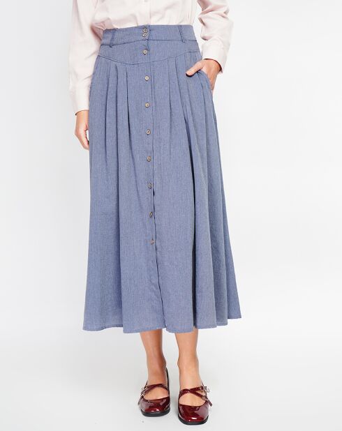Jupe en Lin mélangé Albane bleu jeans
