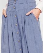 Jupe en Lin mélangé Albane bleu jeans