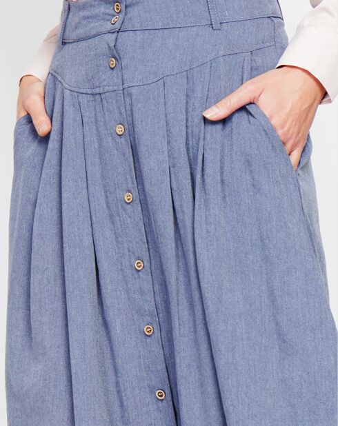 Jupe en Lin mélangé Albane bleu jeans