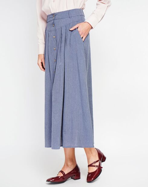 Jupe en Lin mélangé Albane bleu jeans