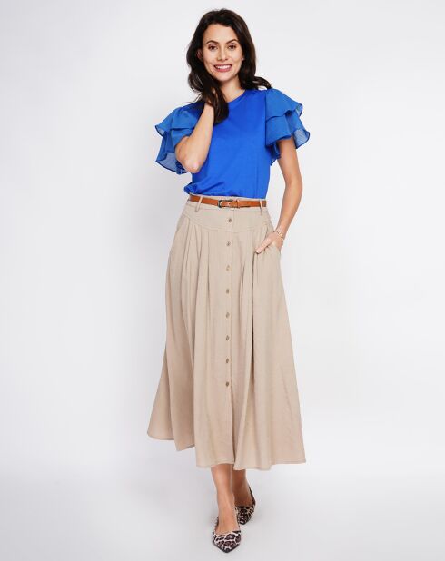 Rok van linnenmix van albane camel