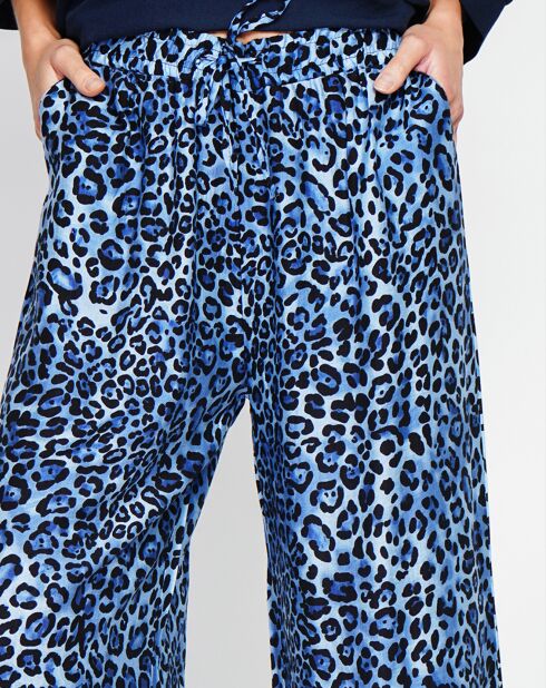 Juliette blauwe jeansbroek van linnenmix