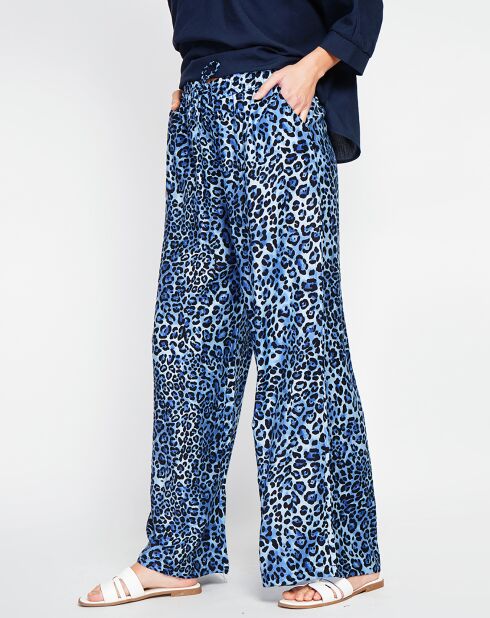 Juliette blauwe jeansbroek van linnenmix