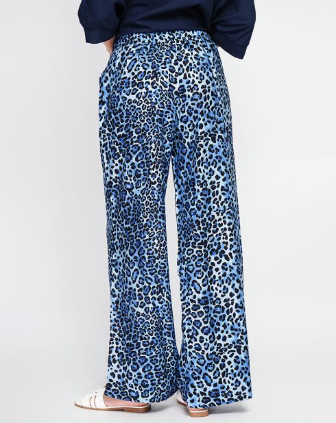 Juliette blauwe jeansbroek van linnenmix