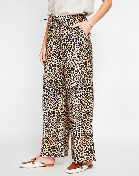 Juliette broek van kamelenmix van linnenmix