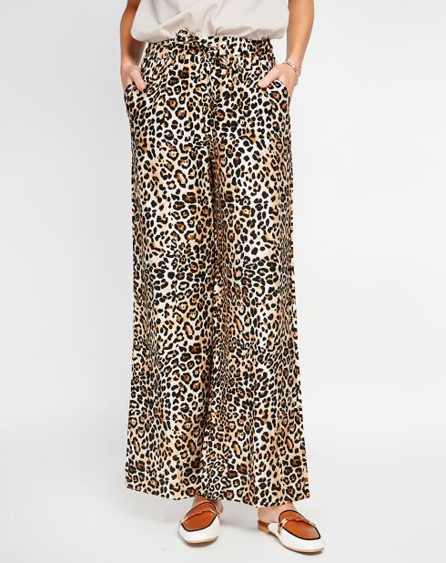 Juliette broek van kamelenmix van linnenmix