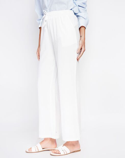 Weiße Hose Judith aus Leinenmischung