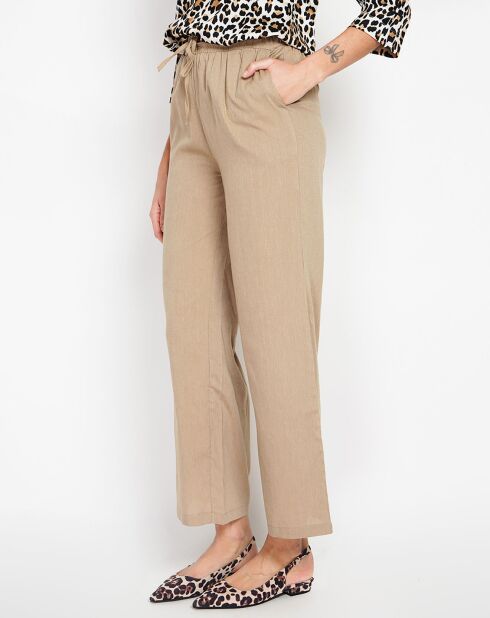 Pantalon en Lin mélangé Judith camel