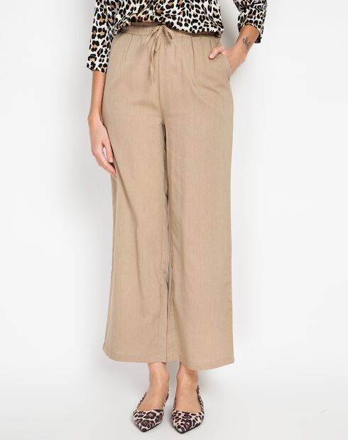 Judith camelfarbene Hose aus Leinenmischung