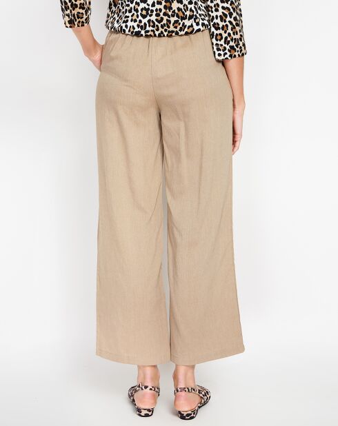 Judith camelfarbene Hose aus Leinenmischung