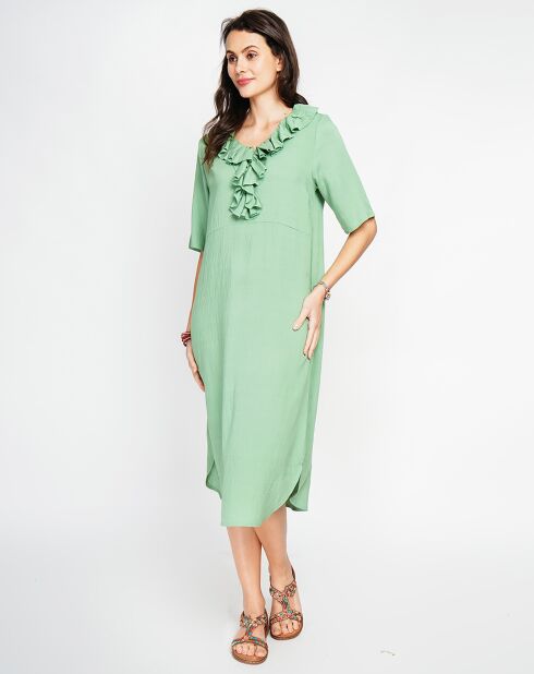 Robe en Lin mélangé Margot menthe