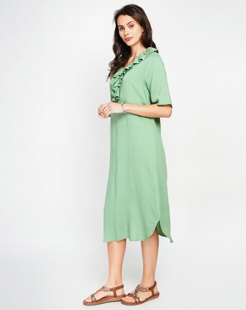Robe en Lin mélangé Margot menthe