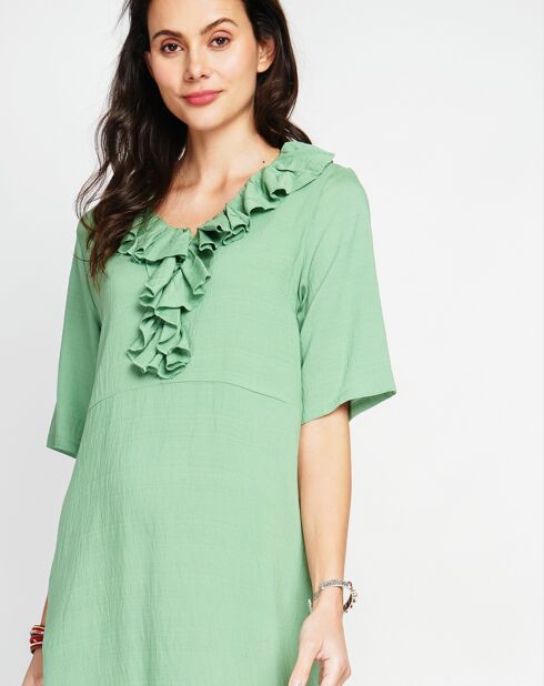 Robe en Lin mélangé Margot menthe