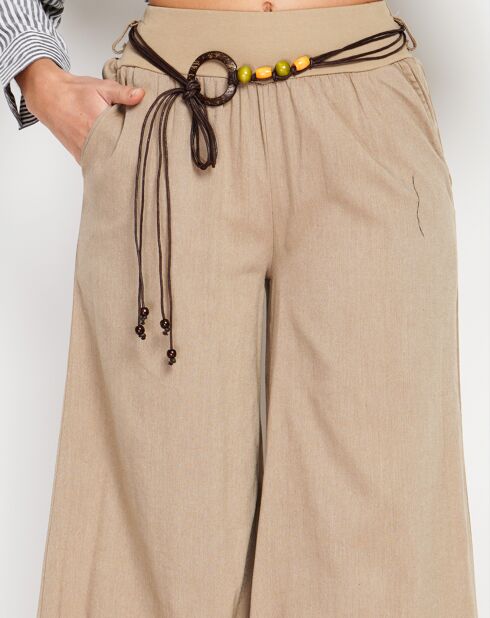 Pantalon en Lin mélangé Lisa camel