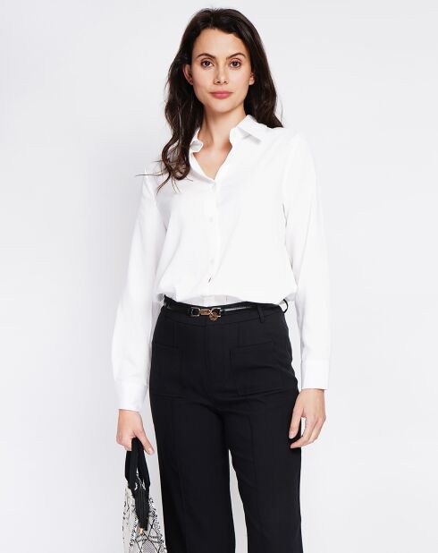 Marie weißes Hemd aus Leinenmischung