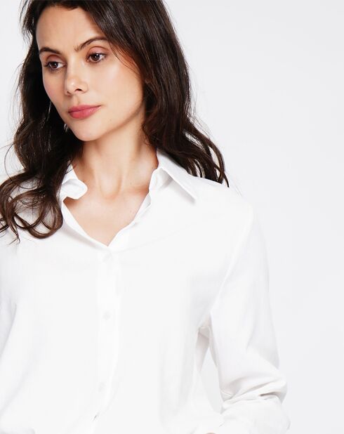Marie weißes Hemd aus Leinenmischung