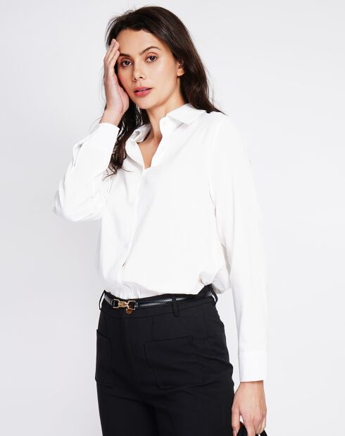 Marie weißes Hemd aus Leinenmischung