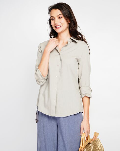 Beiges Hemd Marie aus Leinenmischung