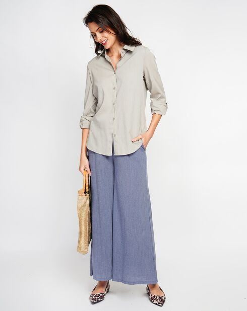 Beiges Hemd Marie aus Leinenmischung