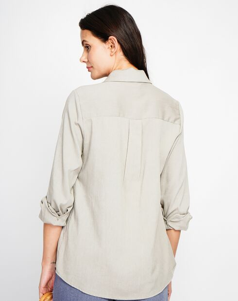 Beiges Hemd Marie aus Leinenmischung