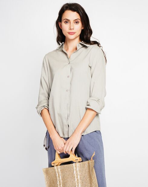 Beiges Hemd Marie aus Leinenmischung